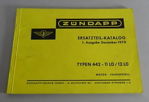 Parts Catalog/Spare Parts Catalog Zündapp Type 442 - 11 Lo / 12 Lo Stand 12/1970 - Picture 1 of 1