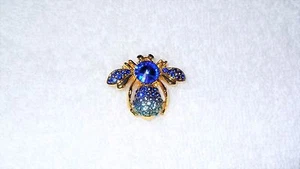 Simpatica ape bug blu cristallo unisex giacca cappotto sciarpa spilla gioielli regalo - Foto 1 di 1