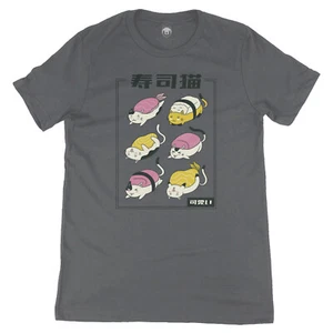 Sushi Cat Rolls Cute Graphic Art Tee Novelty Funny T-Shirt - Picture 1 of 3