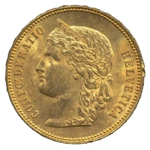 20 Franken Goldmünze Helvetia 1889 Schweiz in Kapsel, D0602 - Picture 1 of 2