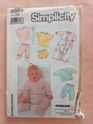 Simplicity 8968 Vintage Babies Knit Wardrobe Pattern Size NB - Image 1 of 2