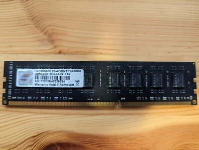 G.Skill F3-10666CL9S-4GBNT PC3-10666 CL9-9-9 1.50V 4GB - Image 1 of 2