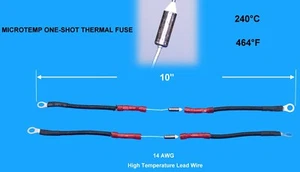 2 EACH NEW MICROTEMP ONE-SHOT THERMAL FUSE 240°C / 464°F - Picture 1 of 4