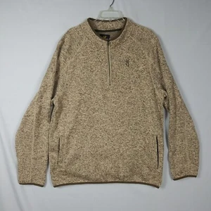 Browning Fleece 1/4 Zip Pullover Herren Gr. XL braun hellbraun bestickt  - Bild 1 von 7