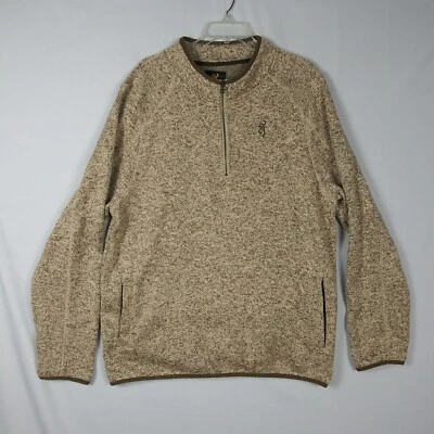 Suéter Browning polar 1/4 cremallera para hombre talla XL marrón tostado bordado  Foto 1 de 4
