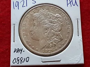 DOLLARO ARGENTO MORGAN, DATATO 1921-S, DA COLLEZIONE MARCATO "AU" #DAY-0325*08810 - Foto 1 di 4