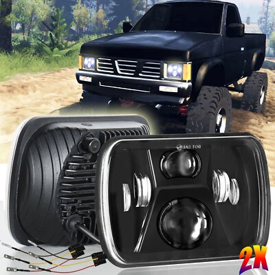 2 CONJUNTOS Faros LED 7x6" DRL haz alto/bajo NUEVO para camioneta Nissan carrocería rígida D21 Foto 1 de 4