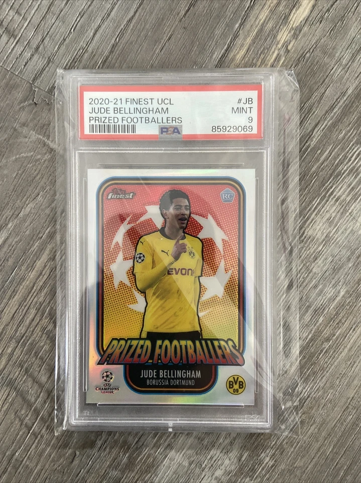 Jude Bellingham 2020-21 TOPPS FINEST ROOKIE PRIZED FOOTBALLERS RC #PF-JB PSA 9⚡ - Image 1 of 1