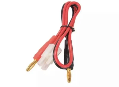 TAMIYA CHARGE CABLE 4MM BANANA BLUG TO TAMIYA MALE PLUG NIMH LIPO BATTERY - Image 1 of 3