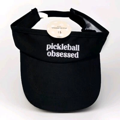 Новый Pickleball одержимый теннис козырек черный один размер подходит для всех шляпа  - Изображение 1 из 3