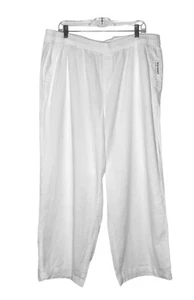 Pantalones para mujer Old Navy mezcla de lino pierna ancha XL blancos tiro alto playa minimalista - Imagen 1 de 11