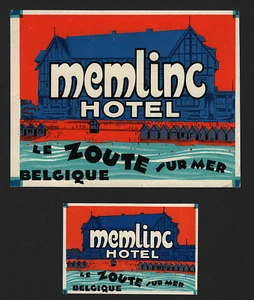 Etiquetas OPC X2 Vintage Memlinc Hotel Le Zoute Bélgica MNH - Imagen 1 de 2