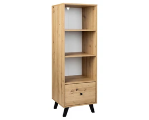Standregal mit 3 Fächern 1 Schubkasten Bücherregal Aufbewahrungsregal Regal Holz - Bild 1 von 6