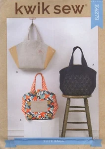 Kwik Sew Pattern 4279 Tote Bags, Shopper Shoulder or Handbag in 3 Styles New - Picture 1 of 10