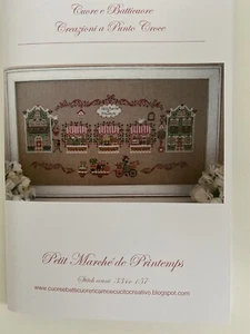Cuoree e Batticuore LITTLE SPRING MARKET Cross Stitch Pattern 3 Languages NEW - Picture 1 of 4