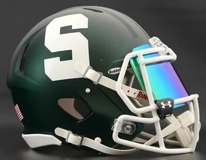 MICHIGAN STATE SPARTANS Gameday REPLICA Football Helmet w/ UA GREEN Eye Shield - Picture 1 of 3