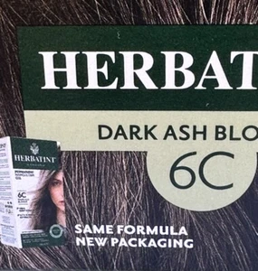 Herbatint Permanent Herbal Hair Color Gel 6C Dark Ash Blonde (NEW LOOK!!!!) - Picture 1 of 5