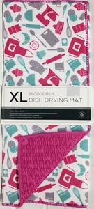 Extra Large Microfiber Dish Drying Mat (24"x18") COOKING ITEMS & LINEN, pink, SL - Picture 1 of 7
