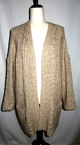 J Jill Cable Knit Long Line Sweater Duster Beige XL Petite - Picture 1 of 11