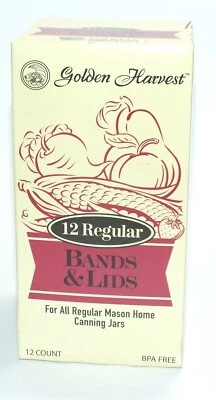 Golden Harvest enlatado boca regular 12 tapas 12 bandas hecho EE. UU. suministro de cocina SP Foto 1 de 4