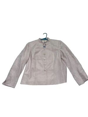 TALBOTS Women's Size 12P Linen Silk Blend Jacket Blazer Light Pink - Image 1 of 4