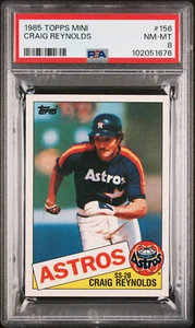1985 TOPPS MINI #156 CRAIG REYNOLD PSA 8 MAC SPOTLESS 100 MADE VERY RARE * 1676 - Picture 1 of 6