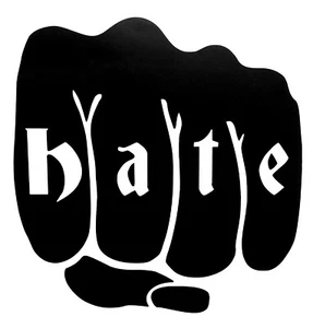Hate Fist Tattoo Vinyl Decal Sticker for window,car,truck,laptop,etc. - Picture 1 of 1