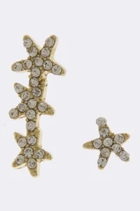 Starfish crystal ear climber stud set - Picture 1 of 4