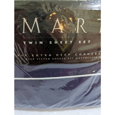Martex Sheet Set Twin Standard Pillowcase Blue Cotton Blend 200 Thread 39x75 In - Image 1 of 4