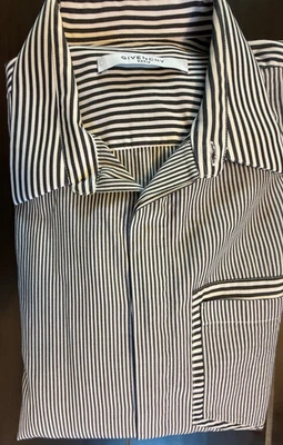 Givenchy Paris mens hidden button down striped shirt 16 41 - Image 1 of 4