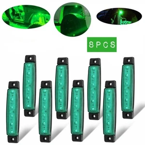 8pcs Set Green 6LED Rock Fog Light Side Lamp 12V/24V For JEEP Off Road Truck UTV - Picture 1 of 12