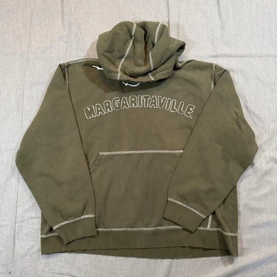 Jimmy Buffett Margaritaville Hoodie Mens XL Green Pullover Sweatshirt Distressed - Image 1 of 4