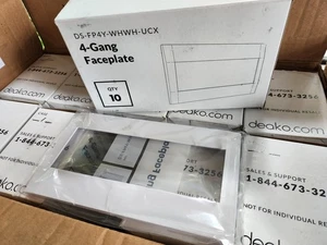 CASE of 100 - Deako 4-Gang Faceplate DS-FP4Y-WHWH-UCX - Picture 1 of 3