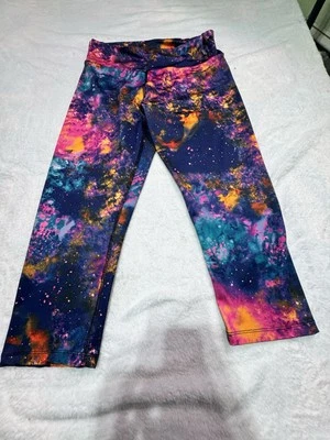 KOS EE. UU. Para Mujer L Atlético Compresión Correr Leggings Galaxia Color Neón Foto 1 de 4