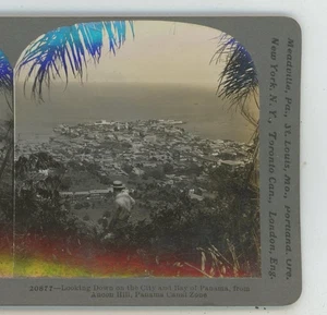 Stadt & Bucht von Panama von Ancon Hill Keystone Stereoview - Bild 1 von 2