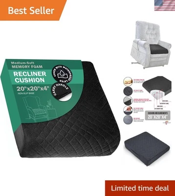 Washable 20x20x4 Memory Foam Recliner Cushion with Non-Slip Base for Seniors - Image 1 of 4