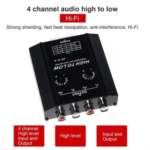 4 Channel Car Audio RCA High to Low Line Stereo Radio Speaker Frequency Filter - Picture 1 of 15