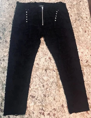 PLUS 1X Leggings Triturados Viuda Tóxicos para la Vida Borde Tachonado Gótico Punk Habilidad de Muñeca Foto 1 de 4