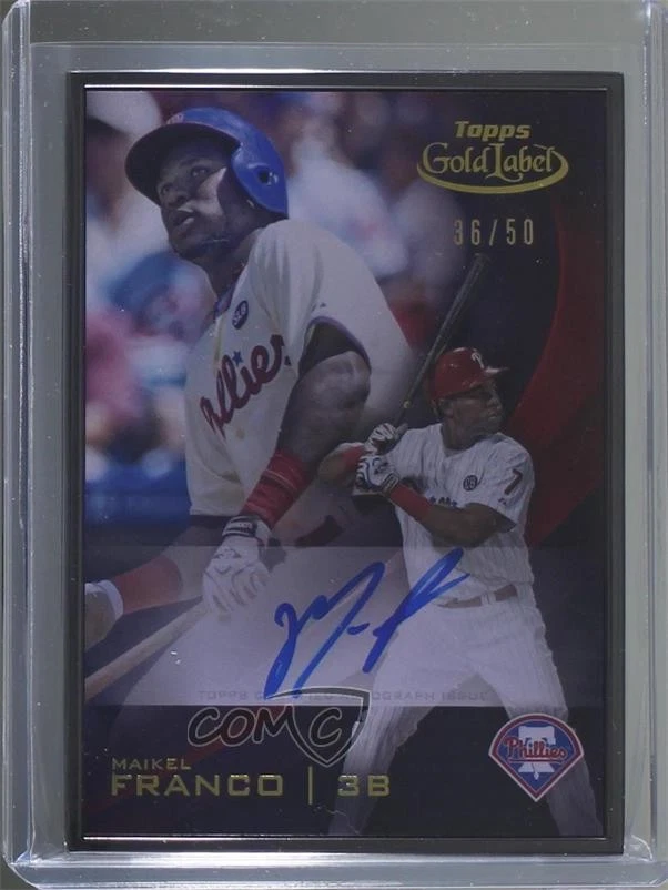 2016 Topps Gold Label Framed Auto Black /50 Maikel Franco #GLFA-MF Auto - Image 1 of 2