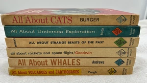 All About BOOKS Lot of 6 Rockets, Whales, Cats... (1956) Vintage Children’s Book - Picture 1 of 19