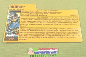 1989 Charbroil v.2 Night Force FILE CARD orange filecard original GI Joe JTC - Bild 1 von 6