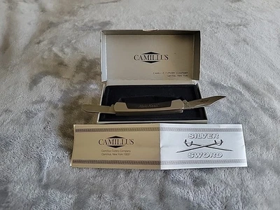 Navaja de bolsillo plegable Camillus - Espada plateada - 824 - 2 hojas - Logo MoorMans EE. UU.  Foto 1 de 4