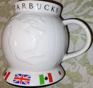 Starbucks “Coffee Around the World” Embossed Globe Mug International Flags 24oz  - Picture 1 of 7