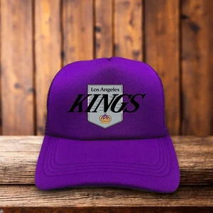 Gorra de baloncesto LA Kings para hombre camionero púrpura con logotipo retro - Imagen 1 de 7