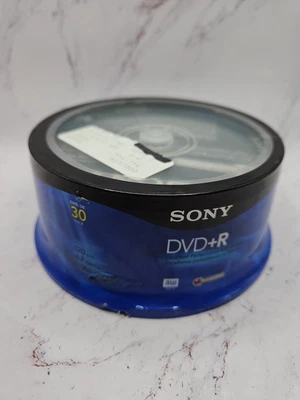 Sony 30-Pack 16X DVD+R Writable DVD Discs 4.7GB (120 min) *BRAND NEW AND SEALED* - Image 1 of 4