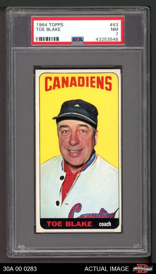 1964 Topps #43 Toe Blake Canadiens COACH HOF PSA 7 - NM - Image 1 of 1