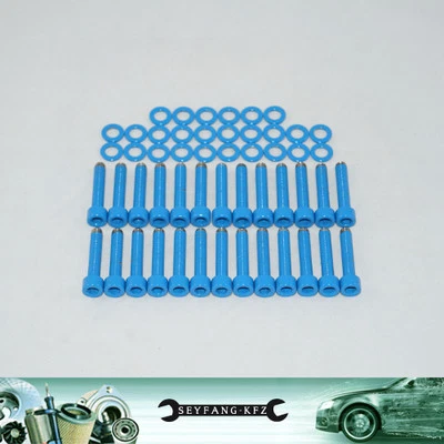 Coperchio Valvola Viti Acciaio Blu Opel Vectra C OPC Z28NET Z28NEH - Imagen 1 de 3