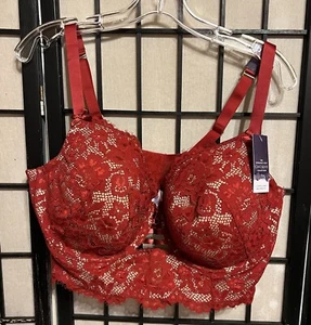 NWT Cacique Womens Size 44DDD Bra Full Coverage Underwire Balconette Sexy Red - Picture 1 of 5
