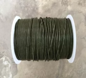 1mm 1,5mm 2mm Grün Leder Rund Kordel Dunkelgrün Oliv 29g - Bild 1 von 1