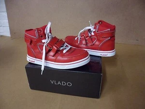 Vlado Footwear Youth Knight 2 Red / White Leather Hightops Shoes - Picture 1 of 4